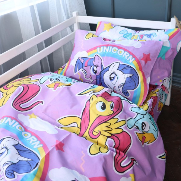 Фото - Комплект постільної білизни MirSon King Size 220x240 см Kids Time 17-0793 My Little Pony Бязь (2200011428116)